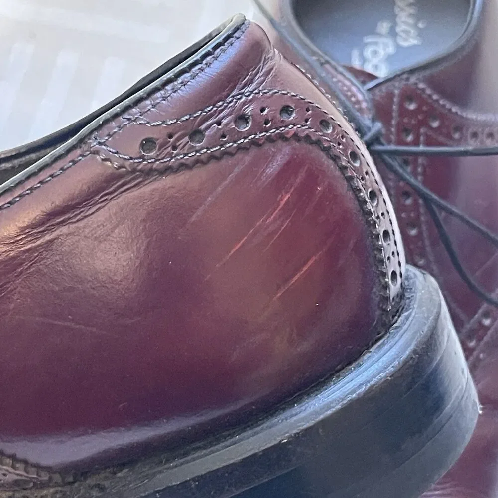 Foot Joy Men Oxford Shoes Leather Burgundy Size 7.5D Style 73981 Made In USA